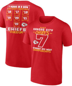 Kansas City Chiefs Seventh-Straight AFC West Division Championship T-Shirt - Red PT24066