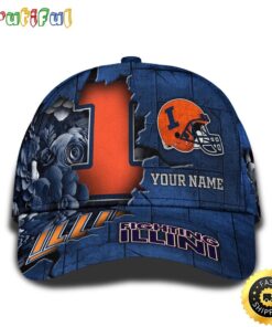 Personalized NCAA Illinois Fighting Illini All Over Print BaseBall Cap Show Your Pride PT48325