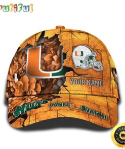 Personalized NCAA Miami Hurricanes All Over Print Baseball Cap Show Your Pride PT48305