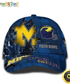 Personalized NCAA Michigan Wolverines All Over Print Baseball Cap Show Your Pride PT48301