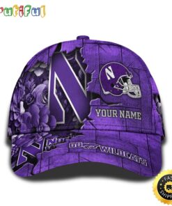 Personalized NCAA Northwestern Wildcats All Over Print Baseball Cap Show Your Pride PT48285