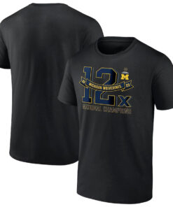 Michigan Wolverines 12-Time Football National Champions T-Shirt PT51490